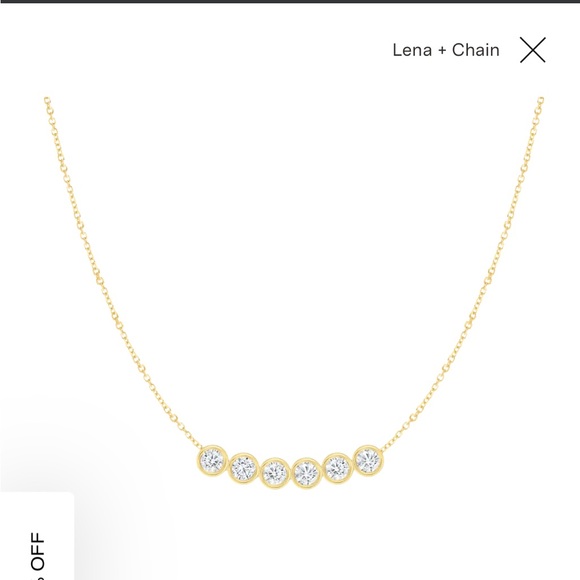 IDYL Lena Necklace - Lab Grown diamond trail + solid gold chain - Picture 1 of 5